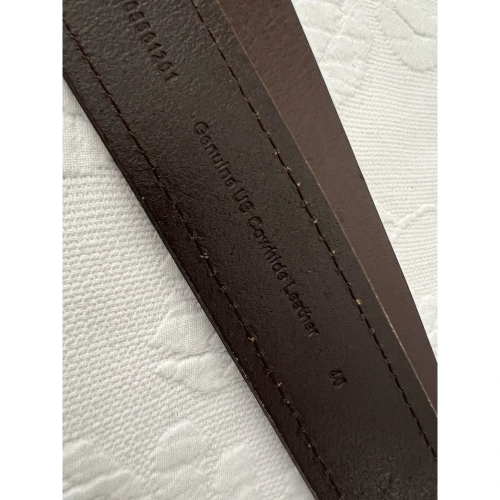 LOT of 2 Carhartt Mens Leather Belt Size 40 Brown Brass Brushed Nickel NICE